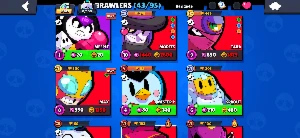 Conta brawl stars com ótimas skins, passe comprado