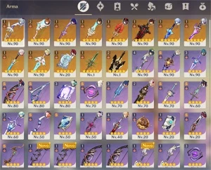 Childe C6, Hutao C3, Raiden C2, Kazuha muitas armas 5* e + - Genshin Impact