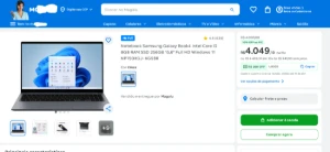 Notebook Samsung Galaxy Book4 i3 8GB 256GB SSD 15,6" FHD - Produtos Físicos