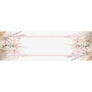 Caminho de Mesa 143x46cm - Florais e Folhagens - Artesanato e Personalizados