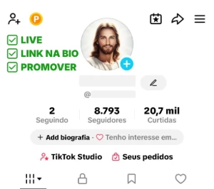 Conta Tiktok + Live | +8.700 Seguidores Reais + E-Mail - Redes Sociais