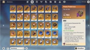 Conta AR 58 com 10 personagens 5* e 3 armas 5* - Genshin Impact
