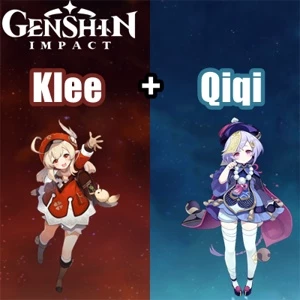 Contas Genshin Impact AR 5 com Klee e Qiqi