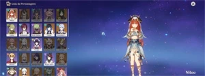 Conta genshin impact com 7 personagens 5* + 5 armas 5*