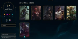 CONTA ANTIGA DO LOL DE 2013 COM 77 SKINS!!!!! - League of Legends