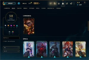 Ouro 4 com 95 Champs e 38 skins - League of Legends LOL