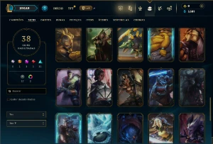 Ouro 4 com 95 Champs e 38 skins - League of Legends LOL