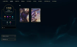 Bronze 4 com TODOS os champs e 120 Skins - League of Legends LOL