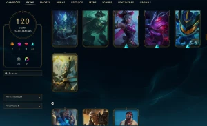 Bronze 4 com TODOS os champs e 120 Skins - League of Legends LOL