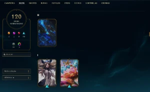 Bronze 4 com TODOS os champs e 120 Skins - League of Legends LOL