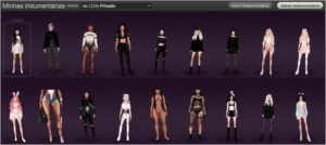 Conta imvu nick 3 digitos, mais de 300 fits femininos - Outros