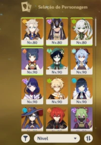 Conta Genshin Impact 7 T5* e 3 armas 5* Raiden+bis Ganyu+bis