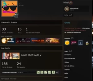 CONTA LVL 20 STEAM COM VAC NO CS COM VÁRIOS JOGOS!