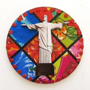 Quadrinho de Chita "Cristo Redentor" - Artesanato e Personalizados