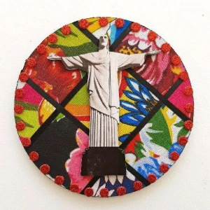 Quadrinho de Chita "Cristo Redentor" - Artesanato e Personalizados