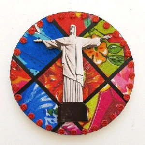 Quadrinho de Chita "Cristo Redentor" - Artesanato e Personalizados