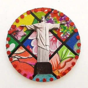 Quadrinho de Chita "Cristo Redentor" - Artesanato e Personalizados