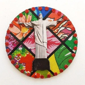 Quadrinho de Chita "Cristo Redentor" - Artesanato e Personalizados