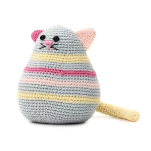 Gato Listrado Peso de Porta em Amigurumi - Artesanato e Personalizados