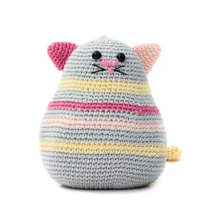 Gato Listrado Peso de Porta em Amigurumi - Artesanato e Personalizados