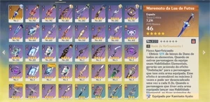 AYATO ARMA DELE,  VENTI, RAIDEN, XIAO, ZHONGLI + 2 5 ESTRELA - Genshin Impact