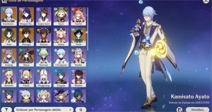 AYATO ARMA DELE,  VENTI, RAIDEN, XIAO, ZHONGLI + 2 5 ESTRELA - Genshin Impact