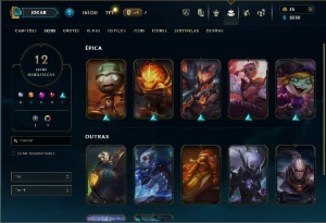 Esmeralda 1 com 55  Champs e 12 Skins + 32 Fragmentos - League of Legends LOL