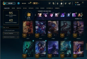 Esmeralda 1 com 55  Champs e 12 Skins + 32 Fragmentos - League of Legends LOL