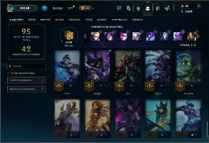 Esmeralda 1 com 55  Champs e 12 Skins + 32 Fragmentos - League of Legends LOL