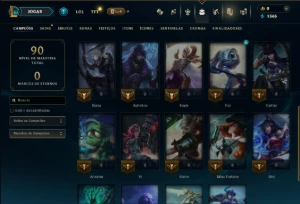 Unranked com 25 Champs e 6 Skins - League of Legends LOL