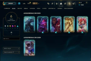 Unranked com 25 Champs e 6 Skins - League of Legends LOL