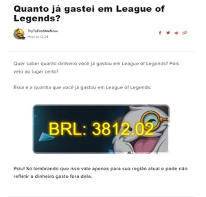 27% do Valor - League of Legends LOL