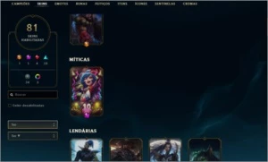 CONTA PERFEITA 81 SKINS 86 CAMPEÕES E MUITO ESPÓLIO! - League of Legends LOL