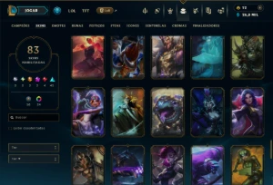 Unranked com 120 Champs e 83 Skins +2 Prestigios - League of Legends LOL
