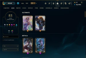 Unranked com 120 Champs e 83 Skins +2 Prestigios - League of Legends LOL