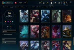 Bronze 1 com 100 Champs e 50 Skins + 33 Espolios - League of Legends LOL