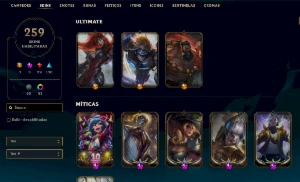Conta Prata 4- 259 SKINS - League of Legends LOL