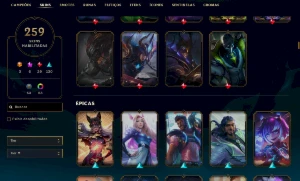 Conta Prata 4- 259 SKINS - League of Legends LOL