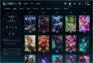 Conta ouro 3 com 145 champs e 125 skins ( MAIN SUP ) - League of Legends LOL