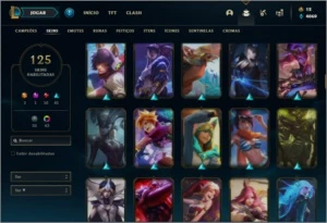 Conta ouro 3 com 145 champs e 125 skins ( MAIN SUP ) - League of Legends LOL