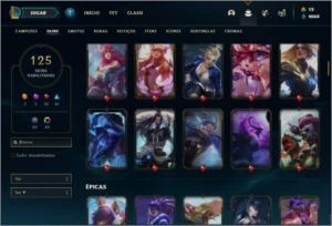 Conta ouro 3 com 145 champs e 125 skins ( MAIN SUP ) - League of Legends LOL