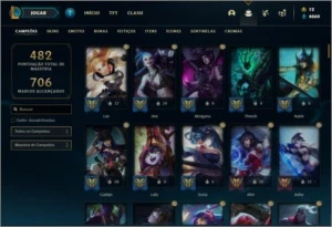Conta ouro 3 com 145 champs e 125 skins ( MAIN SUP ) - League of Legends LOL