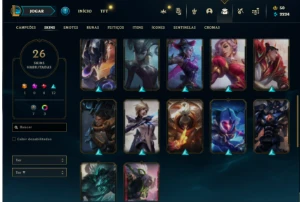 Conta prata 1 com 45 Champs e 26 Skins - League of Legends LOL