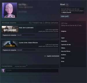 Contas Steam c/ Free CS:GO 1400+ Horas/Free PUBG 1000+ Horas - Counter Strike