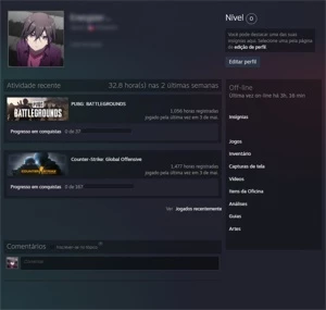 Contas Steam c/ Free CS:GO 1400+ Horas/Free PUBG 1000+ Horas - Counter Strike