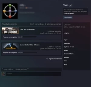 Contas Steam c/ Free CS:GO 1400+ Horas/Free PUBG 1000+ Horas - Counter Strike