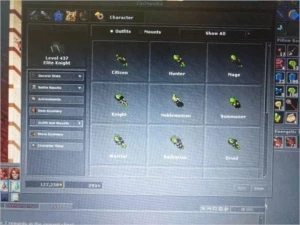 EK LVL 437 SKILLS 104/99 ML 11 NA BARRA - Tibia