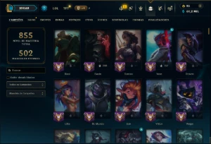 Prata 4 com TODOS os Champs e 197 Skins ( Nivel 1077 ) - League of Legends LOL