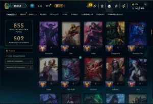 Prata 4 com TODOS os Champs e 197 Skins ( Nivel 1077 ) - League of Legends LOL