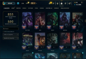 Prata 4 com TODOS os Champs e 197 Skins ( Nivel 1077 ) - League of Legends LOL